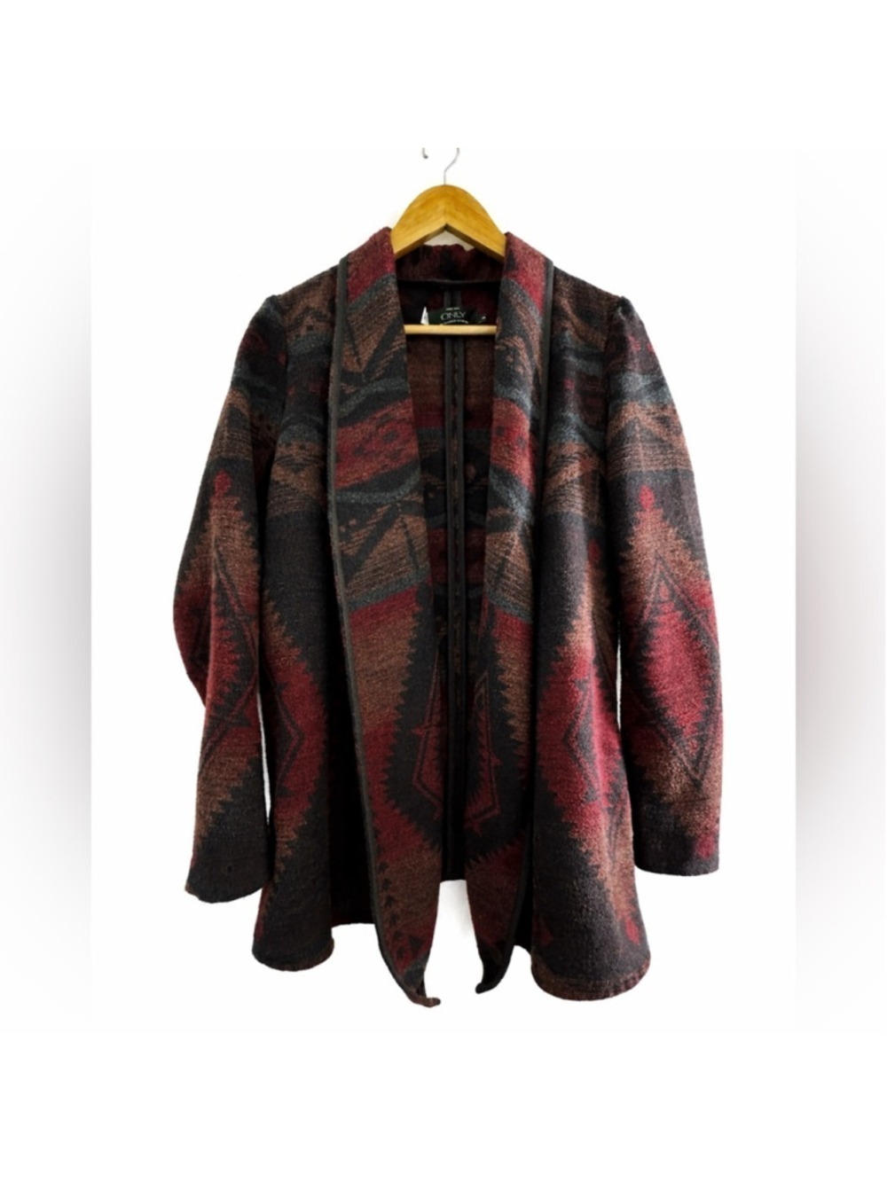 Boho Southwestern Open Front Cardigan Jacket Small